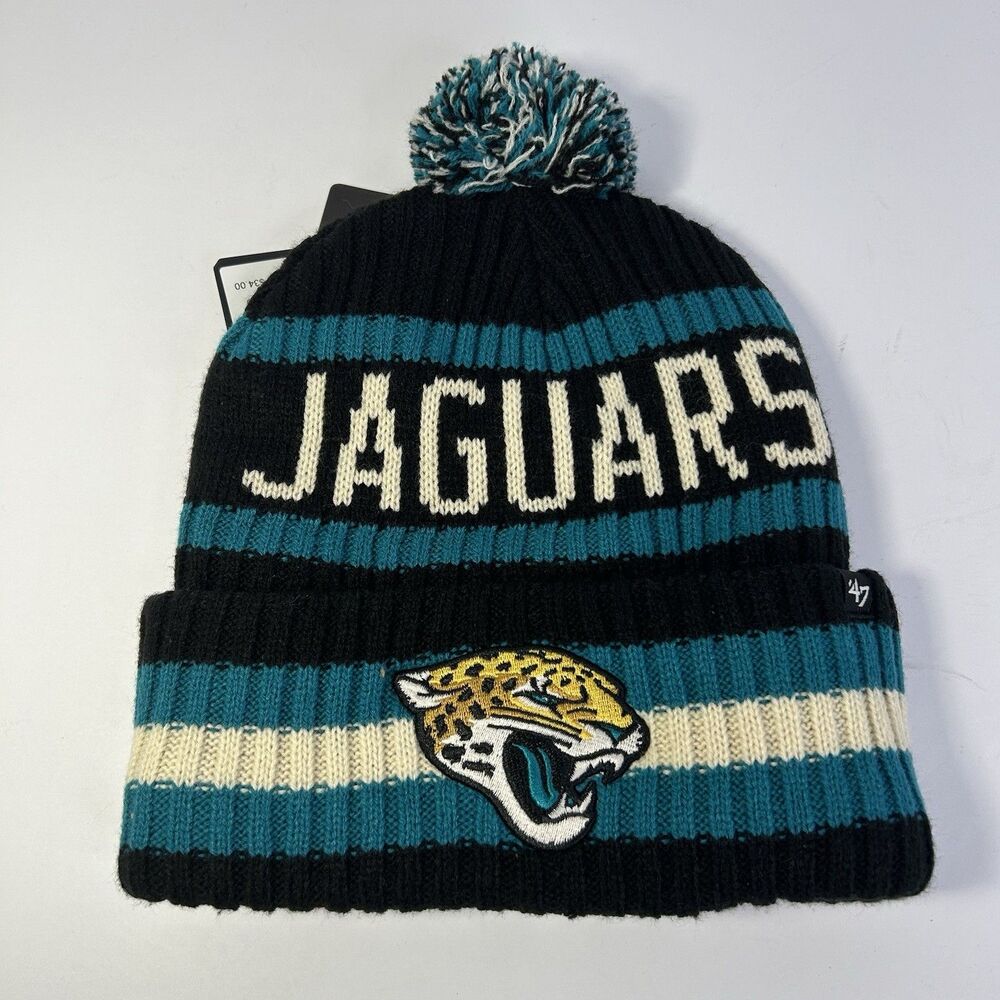 JACKSONVILLE JAGUARS Beanie Cap 47’ Cuffed Knit Pom Team Logo Hat Adult OS NWT